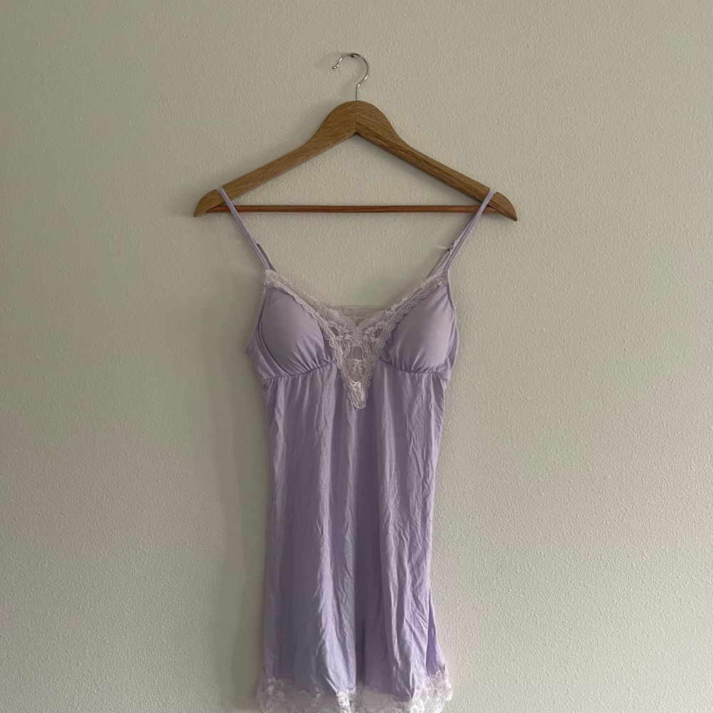 Victoria's Secret Purple Lace‎ Modal Nightgown Slip Dress Size Small - Picture 3 of 14